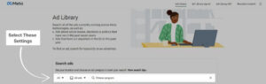 Facebook Ads library Settings