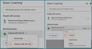 Google Drive Sharing Settings