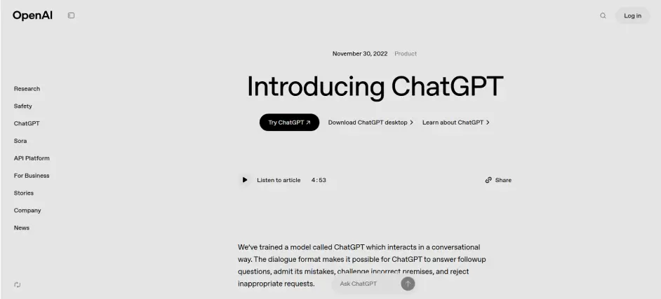 Chatgpt Pricing page