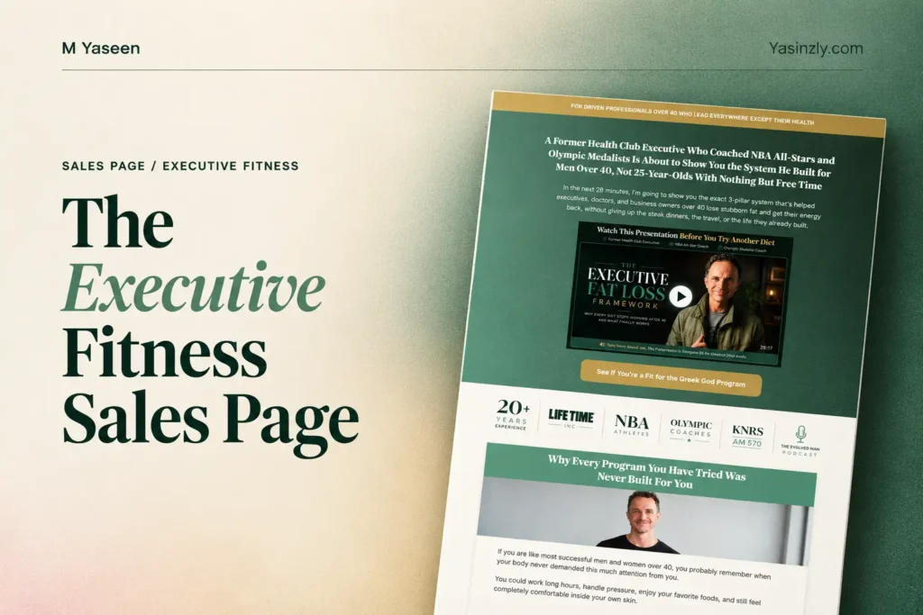 Executive Fitness Sales Page Featured Image